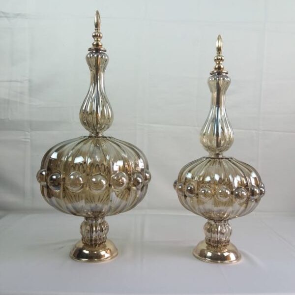 Ensemble de 2 bonbonnières décoratives (moyen + grand)
