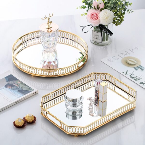 Plateau miroir décoratif pour la maison, collation de fruits