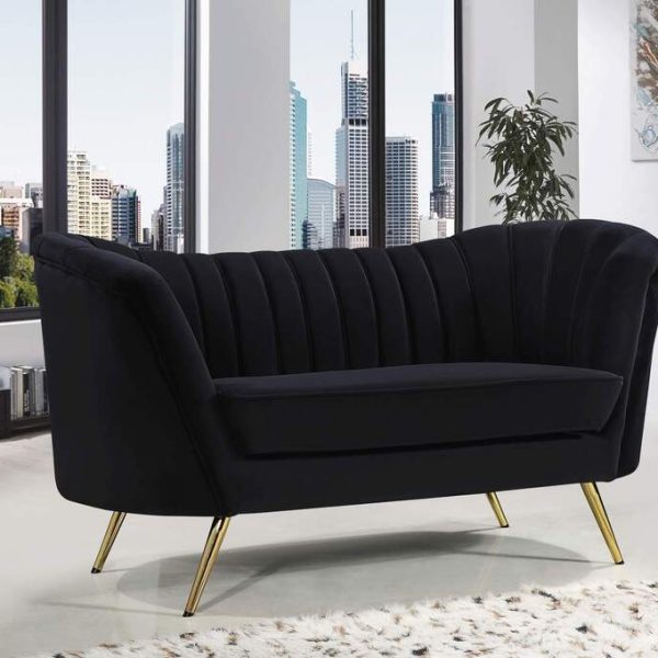 Canapé CARA-Noir/165cm