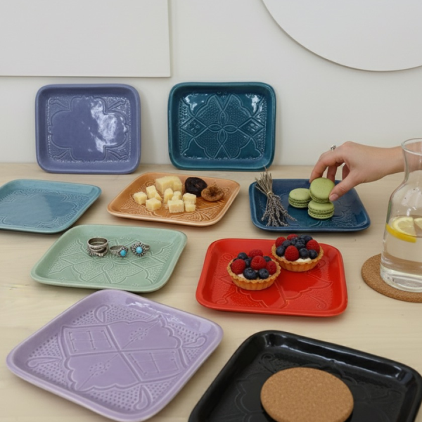 Assiette rectangulaire PF sans Or