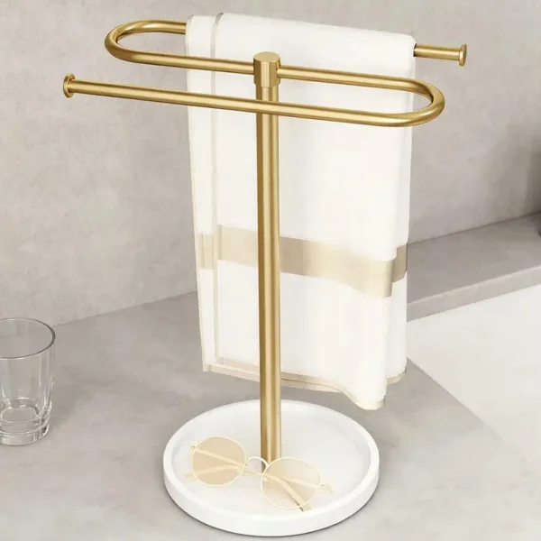 Porte-serviettes incurvé en fer robuste en forme