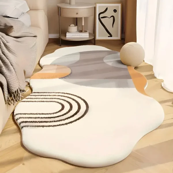 Tapis en velours géométrique irrégulier
