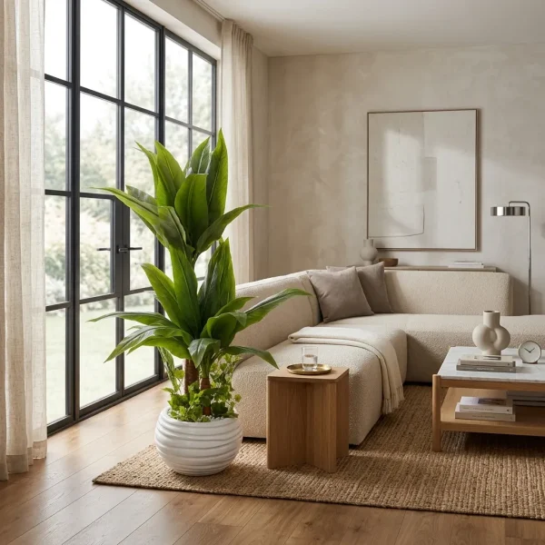 Bananier artificiel à feuilles vertes tropicales