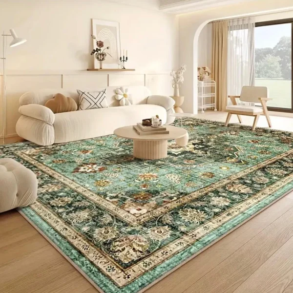 Tapis de salon 100cm * 160cm minimaliste en velours naturel frais