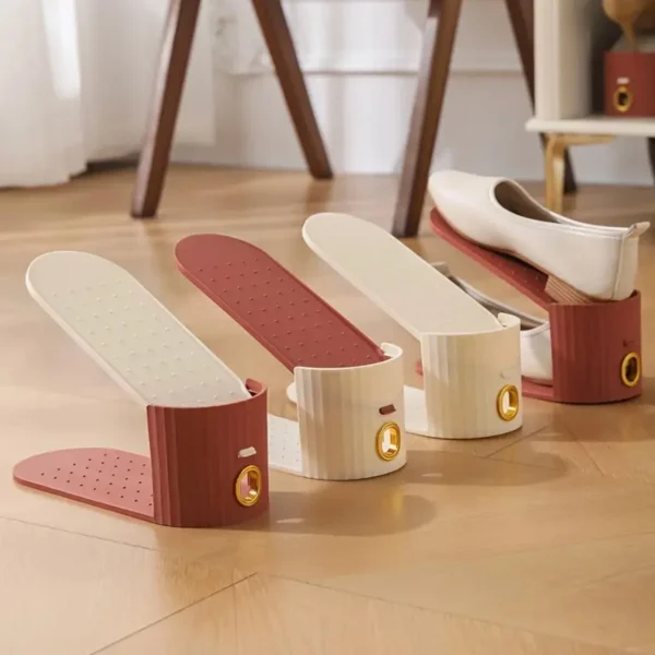10pcs porte-chaussures, bande verticale avec anneau d'or