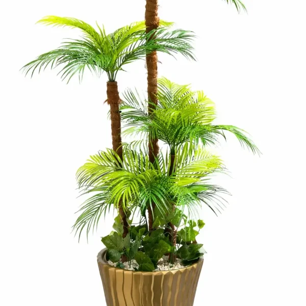 Plante tropicale artificielle à plusieurs palmiers de luxe
